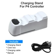 P4 Controller RGB Dual Charging Base 1.8H Fast Charging Dual Controller Charging LED Indicator Light Colorful Atmosphere Light Compatible With P4 Slim/Pro Dual Slot Charging Stand Gaming Accessories - White-colored Lights - View 8