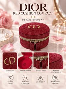 Dior Red Padded Bag, 15*11*8cm, Lightweight, Easy To Carry, For Daily Essentials, Minimalist Design, Red Premium Lining, High-Quality Fabric, Suitable For Travel Storage. - Red - View 5