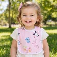 7pcs Random Pattern Pink Blue Yellow Baby Bibs, Cute Drool Bibs For Newborns - Multicolor - View 9