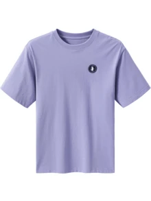 CAMEL CROWN Unisex Summer Short Sleeve T-Shirt, 3-Way Protection Comfort Cotton, Versatile Oil-Resistant Breathable Tee - Twilight Purple - View 4
