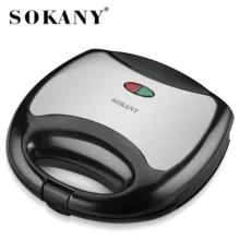 SOKANY 102 Multi-Function Sandwich And Grill Press For Breakfast, High Power With Indicator Light, Single Integrated Baking Plate, Dual Constant Heating, Non-Stick Easy-Clean Coating, Heat-Insulated Handle. Great For Sandwiches, Fried Eggs, And Steak - Black - View 6