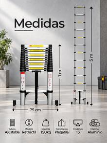 Straight Telescopic Folding Ladder - A - View 7