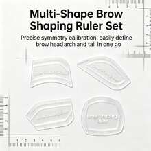 Multi Shape Eyebrow Symmetry Measuring Ruler, Reusable Clear Brow Template, Calibrated Scale For Brow Head, Arch & Tail Marking, Portable Microblading Brow Guide Stencil, Eyebrow Makeup Tool For Tattoo Artists & Beginners - View 2