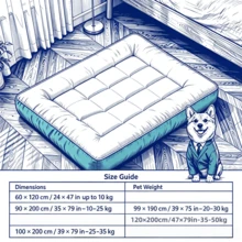 1pc Cream Cartoon Puppy Print Pet Sleeping Mat, Playful Polyester Rectangular Quilted Thin Breathable Low-Profile Resting Pad, Suitable For Dogs And Cats Indoor/Outdoor Camping RV Travel All Season Daily Use - White - View 3