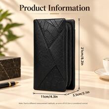 HOVI'S Men's Clutch Handbag, Large Capacity Double Zipper Hand Purse, Multi‑Card Slots Multiple Inner Pockets Phone Holder Pouch With Detachable Wrist Strap - Multicolor - View 3