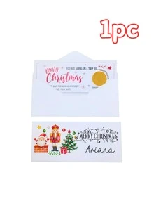 1/3/5pcs Customized Christmas Scratch-Off Cards With Envelopes, Personalized Scratch-Off Surprise Gift Vouchers, Customizable Name And Information, Holiday Surprise Reveal Cards, Christmas Party Favors, Travel Announcement Gift Cards, Unique Christmas Gifts For Family And Friends - Multicolor - View 13