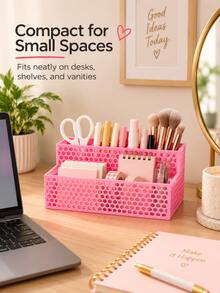 Desktop Organizer Rack, Large Capacity Honeycomb Hollow Design, Multi-Layer Multi-Compartment Shelf, Suitable For Office Supplies And Student Desk Clutter, Innovative Back To School Gift, Fit For Office Desk And Study Table - Multicolor - View 7