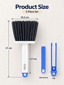 3-Piece Cleaning Brush Set, Includes Soft Bristle Dusting Brush, Mini Scraper And Cleaning Clip, Multi-Functional Gap Cleaning Brush, Suitable For Window Tracks, Kitchen, Bathroom, Bedroom, Car Interior And Home Cleaning, Applicable For Halloween And Christmas - Multicolor - View 6