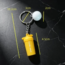 Mini Sports Shaker Bottle Keychain, Cute Silicone Water Cup Charm Key Ring, Fashion Bag Pendant Accessory For Women Gift Decor - Multicolor - View 2
