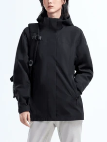 CAMEL CROWN Women's Waterproof Warm Fleece Lined Hooded Snowboard Ski Jacket Winter Coat - Phantom Black - View 1