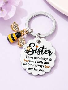1 buah/3 buah Gantungan Kunci Sister Bee, Gantungan Tas Bergelombang dengan Pesan "Always Bee There For You", Hadiah Thanksgiving dan Natal untuk Saudari, Aksesori Tas - MultiWarna - View 7