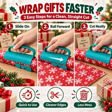1pc Wrapping Paper Cutter – Christmas Paper Roll Cutter, Paper Cutting Sliding Tool Set, Handmade Gift Wrapping Craft Supplies. Perfect For Birthday Gifts, Halloween, And Christmas Wrapping Paper Rolls. - A - View 3