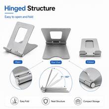 Portable Foldable Aluminum Alloy Phone & Tablet Stand, 180° Adjustable Desktop Phone & Tablet Holder, Compact Non-Slip Phone Base, Suitable For Desktop And Travel Use - Multi-color - View 12