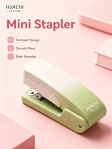 1pc Gradient Color Rotating Stapler, Portable Mini Stapler, Can Staple Up To 20 Sheets Of Paper At Once, Cute Gradient Color Office And School Binding Supplies, Suitable For 24/6 And 26/6 Staples, Back To School Season Essential - Rotating Gradient Stapler - View 9