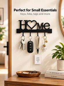 1pc Fashionable Metal Key Hook - Wall-Mounted Key Storage Rack Wall Decor Bathroom Storage Minimalist Modern Party Home Decor - Suitable For Living Room, Bedroom, Hallway, Office And Other General Areas - Multicolor - View 4
