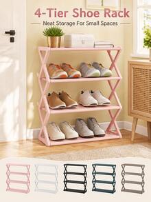 Multi-Layer Shoe Rack With Dust Cover, Space-Saving Freestanding Shoe Storage Organizer, Compact Storage Rack Suitable For Entryway, Dorm, Apartment, Bedroom And Closet, Easy Assembly Shoe Cabinet, Suitable For Sneakers, Slippers And Daily Home Storage Organization - Multicolor - View 2