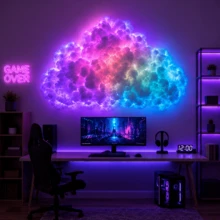 BINDLAN RGB Cloud Light, 3D Thunder Cloud Lamp, Music Sync Color Changing LED Lighting, DIY Cloud Room Decor And Ceiling Decoration For Bedroom, Gaming Room, Dorm, Party And Home - Multi-color light - View 9