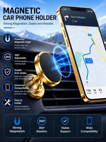 Universal Magnetic Phone Holder 360° Rotating Stand, Equipped With Thick Adhesive Pad And Magnetic Plate, Can Be Firmly Attached To Any Flat Surface. - Z6 - View 10