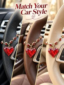 An Exquisite Three-Dimensional Heart-Shaped Pendant For Car Steering Wheel, Fashionable Car Decoration Accessory For Ladies And Girls, Perfect Gift - A - View 6