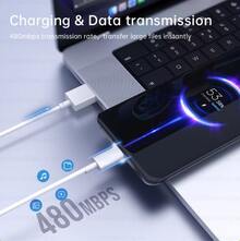 Original Xiaomi 6A USB-A To Type-C Fast Charging Cable, 100cm White TPE Material, Up To 120W Ultra-Fast Charging And High-Speed Data Transfer, Lightweight, Widely Compatible With Smartphones, Tablets And Other USB-C Digital Devices, Global Version - White - View 4