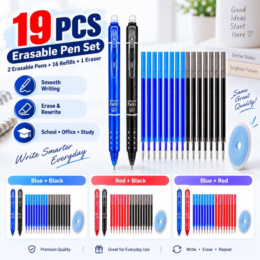 Cat Erasable Pens Magic Erasable Pen Cores Blue And Black Erasable Neutral Pens With Better Hand Feel Office Signature Stationery Supplies