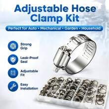 Adjustable Stainless Steel Hose Clamp, Worm Gear Drive Hose Clamp 13-19mm, Metal Fuel Line Clamp, Suitable For Water Pipes, Automotive And Mechanical Applications - Multiple Styles - View 11
