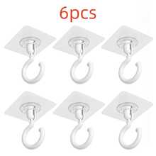 6 móc dán xoay đa năng không vết nối, không cần khoan khi lắp đặt, lực dính mạnh, xoay linh hoạt, phù hợp cho tường, gạch, phòng tắm và nhà bếp, cũng như lưu trữ các vật dụng nhỏ như quần áo - Trắng - Xem 12