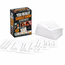YOU REALLY SHOULD KNOW Trivia Card Game With 110 Cards And More Than 400 Common Knowledge Questions Funny Quiz Party Game Fast Paced Tabletop Challenge For Family Game Night Friends Parties Travel Gatherings Brain Teaser Gift For Trivia Lovers - Black - View 3
