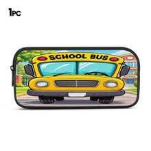 Yellow School Bus Print Large Capacity Backpack 3-Piece Set, Lightweight & Breathable, Student Commute & School Use, Multi-Function Shoulder Bag, Crossbody Bag & Pencil Case Storage Set - Printed Bag - View 13