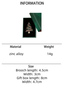 1pc Colorful Christmas Tree Classic Holiday Brooch, Suitable For Women To Wear At Christmas Parties And As Gifts, Versatile Gift Style With Gift Box - Multicolor - View 7