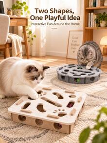 Mainan Kucing Peliharaan Kotak Puzzle Felt Papan Labirin Persegi Permainan Berburu Multi-Lubang Interaktif Dengan Lonceng dan Bola Alat Bermain Cakar Anak Kucing Petak Umpet Penangkap Alat Latihan Dalam Ruangan Pusat Aktivitas Hewan Aksesori Penggaruk Perlengkapan Pelatihan - MultiWarna - View 11