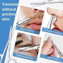 Professional Facial Nose Hair Trimmer & Eyebrow Scissors 2pcs, Nose Hair Trimmer & Eyebrow Trimmer Suitable For Men And Women - View 2