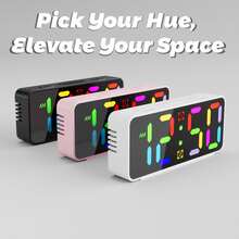 Mini Ultra-Clear Screen Digital Alarm Clock, Simple & Stylish, 2 Alarm Settings, Adjustable Brightness, Suitable For Home Decor, Bedroom, Living Room, Office And Student Dorm - 2024 - View 9
