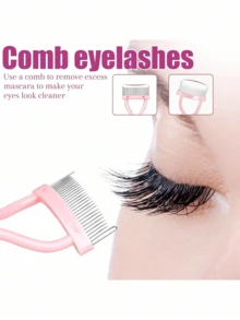 4/2/1pc Metal Tooth Eyelash Comb Separator With Lid, Used For Combing And Separating Eyelashes, Women's Makeup Tool, Suitable For Travel, Vanity, Bedroom Use, Cosmetics, Christmas Gift, Women's Gift - Multicolor - View 3