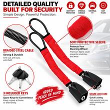 1pcUniversal Car Anti-Theft Lock – 2-In-1 Steering Wheel And Seatbelt Safety Lock, Heavy-Duty Steel Cable Vehicle Lock. Easy-To-Install Anti-Theft Device For Most Cars, Trucks, And SUVs – No Battery Required. - A - View 5