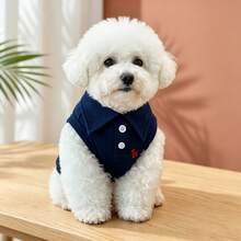 Navy Blue Polo Shirt, Breathable Pique Fabric, Suitable For Poodle & Bichon Frise, Soft & Comfortable, Ideal For Outdoor/Seaside Spring Summer Autumn - Navy Blue - View 5