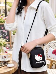 SANRIO 1pc Hello Kitty Crossbody Phone Wallet For Women Girls, Multi Zipper Compartment Phone Purse With Adjustable Strap For Cards Keys Earbuds - Multicolor - View 4
