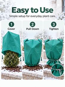 Winter Plant Protection Cover With Side Zipper And Drawstring Bottom, Wide Opening Garden Plant Sleeve For Potted Shrubs, Trees And Backyard Winter Landscape Decor, Seasonal Outdoor Yard Accessory - Multi-color - View 6