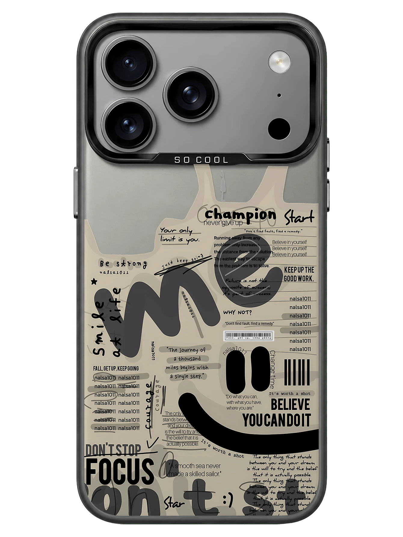 American Street Style Text Phone Case - Beige Newspaper Texture With Black Inspirational Graffiti Print, Personalized Shockproof Soft Shell - Suitable For High Street Outfits/Students/Trendsetters, Compatible With IPhone 18/17/16/15/14/13 Pro Max, Galaxy And More Models - Multicolor - View 1