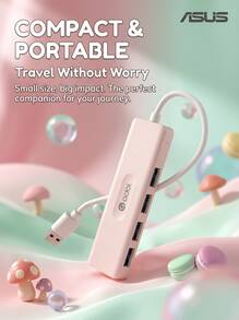 ASUS HA402 USB 分線器，USB 擴充塢轉換器，USB 2.0，小巧便攜，高性能晶片，即插即用，適用於桌上型電腦、筆記型電腦 - 查看 6