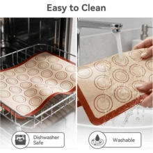 2pcs Macaron Silicone Baking Mat, Non-Stick Baking Mat, 30-Circle Macaron Baking Mat, Heat-Resistant Oven Liner, Suitable For Cookies, Pastries, Bread, Pizza - View 9