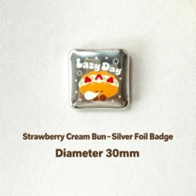 Cute Cartoon Dessert Pattern Round And Square Tin Badge Brooch, Sweet Pudding Croissant Waffle Design, Aesthetic Decorative Lapel Pin, Backpack Clothing Bag Accessory, Gift For Girls - A - View 10