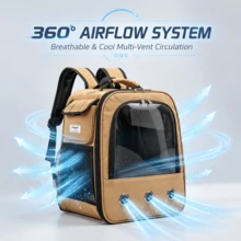 Foldable Pet Backpack With 180° Transparent Bubble Window, Breathable Mesh Cat Carrier Bag, Equipped With Safety Leash And Luggage Shoulder Strap, Suitable For Small Dogs And Cats, 5 Colors Available - Multicolor - View 5