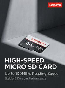 Lenovo Kartu memori TF untuk drone/kamera/dashcam/kamera pengawasan. Peringkat kecepatan U3 V30. Perekaman video 4K HD yang lancar. Kecepatan baca tinggi 100MB/s. Tahan lama, tahan air, tahan suhu, dan tahan guncangan. Tersedia pilihan 64GB/128GB/256GB. - View 3