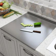 1pc Stainless Steel Cutting Board, Durable And Mold-Resistant, Essential Kitchen Tool For Home Cooks And Cooking Enthusiasts. Suitable For Cutting Meat, Cheese, Bread, Vegetables And Fruits, Also A Great Home Gift - Silver - View 9
