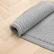 Modern Ivory Area Rug For Living Room | Soft Minimalist Contemporary Carpet Made In Turkey - Light Grey - View 2