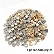 1/5/10/20/40pcs Random Style Stainless Steel Modular DIY Bracelet Pendant Accessories, Electroplated Gold And Silver Mixed Color Random Shape Detachable Square Module Charms, Handmade Bracelet Jewelry Decoration Pendants, Jewelry Making Accessories - Multicolor - View 10