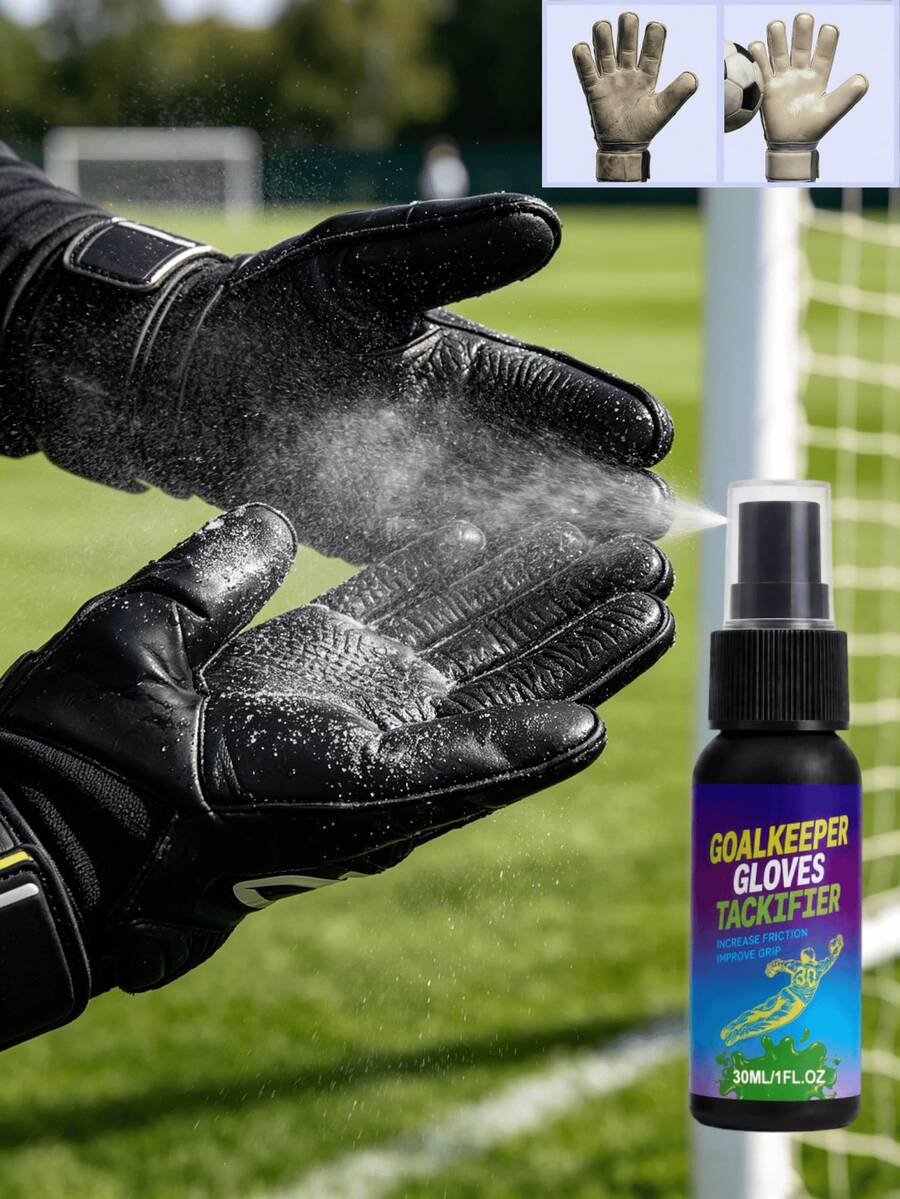 Goalkeeper Glove Grip Spray, Fine Mist Even Application, Compact And Portable For Quick Re-Application. All-Weather Field Compatible, Effectively Enhances Glove Friction, Strengthens Ball Grip, Reduces Ball Slippage, Suitable For Training And Matches, Easily Improves Goalkeeper Equipment Performance.