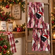 Set Serbet Dapur Natal 2/4/6 pcs Motif Kucing Hitam, Handuk Dapur Natal - MultiWarna - View 3