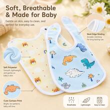 7pcs Random Pattern Pink Blue Yellow Baby Bibs, Cute Drool Bibs For Newborns - Multicolor - View 6